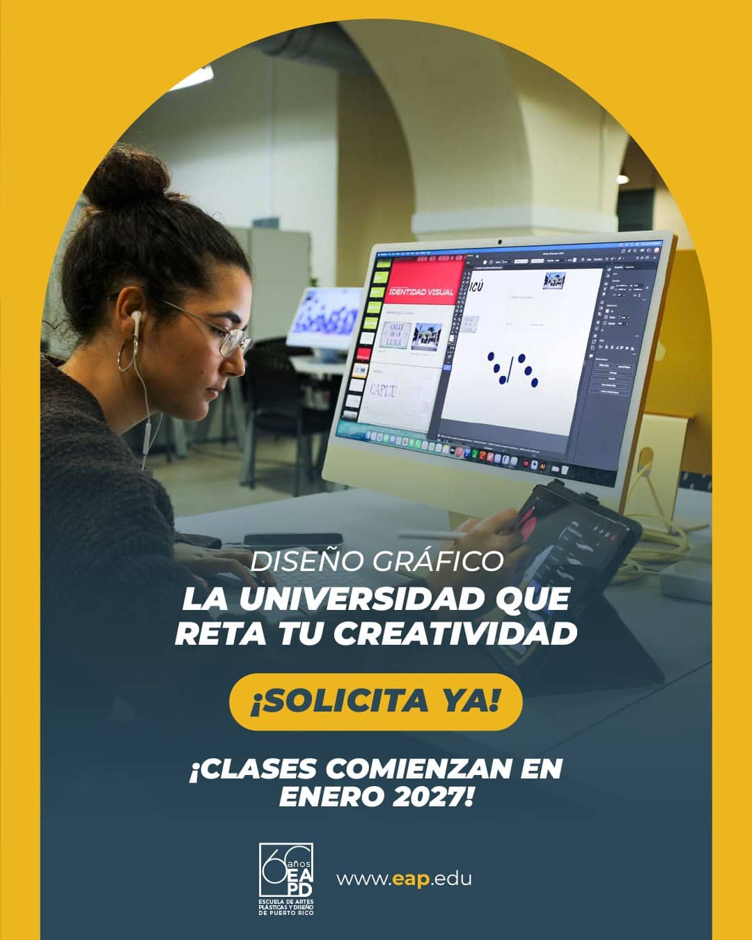 &iexcl;Atr&eacute;vete a cambiar de rumbo! En la EAPD puedes continuar tu formaci&oacute;n en una universidad especializada que reta tu creatividad.

&iexcl;Solicita tu transferencia hoy!
Clases comienzan en enero de 2027.